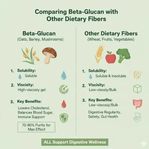 Comparing Beta Glucan with Other Dietary Fibers