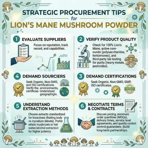 Strategic Procurement Tips for Lion's Mane Mushroom Powder Strategic Procurement Tips for Lion's Mane Mushroom Powder
