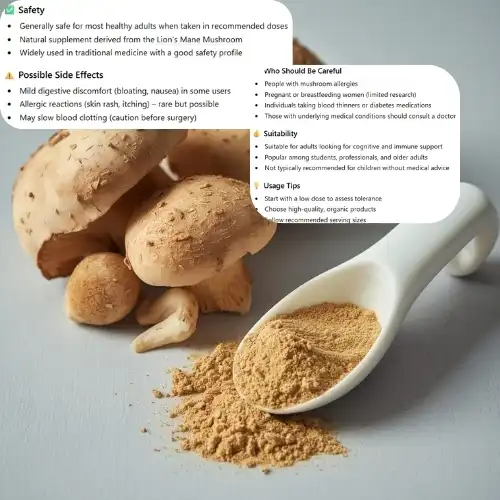 lions mane powder Safety, Side Effects, 