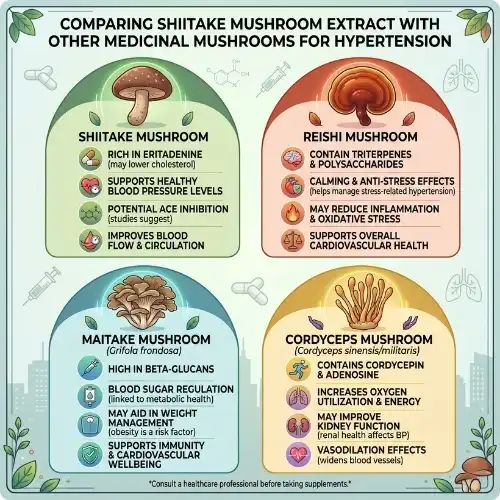 Comparing Shiitake Mushroom Extract with Other Medicinal Mushrooms for Hypertension Comparing Shiitake Mushroom Extract with Other Medicinal Mushrooms for Hypertension