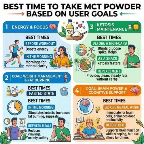 Best Time to Take MCT Powder Based on User Goals Best Time to Take MCT Powder Based on User Goals