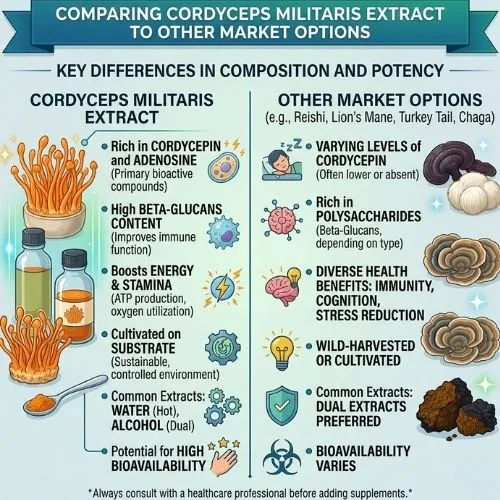 Comparing Cordyceps Militaris Extract to Other Market Options Comparing Cordyceps Militaris Extract to Other Market Options