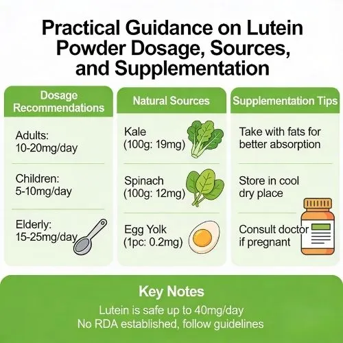 Practical Guidance on Lutein Dosage, Sources, and Supplementation Practical Guidance on Lutein Dosage, Sources, and Supplementation