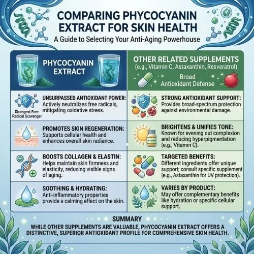 Comparing Phycocyanin Extract with Related Products for Skin Health