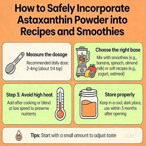 How to Safely Incorporate Astaxanthin Powder into Recipes and Smoothies