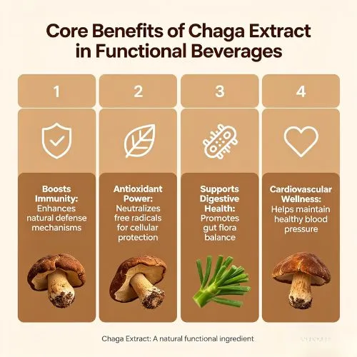Core Benefits of Chaga Extract in Functional Beverages Core Benefits of Chaga Extract in Functional Beverages