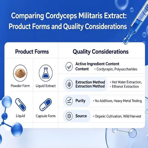 Comparing Cordyceps Militaris Extract Product Forms and Quality Considerations Comparing Cordyceps Militaris Extract Product Forms and Quality Considerations