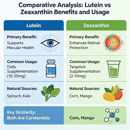 Comparative Analysis Lutein vs Zeaxanthin Benefits and Usage