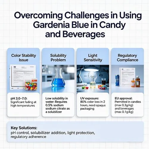 Overcoming Challenges in Using Gardenia Blue in Candy and Beverages Overcoming Challenges in Using Gardenia Blue in Candy and Beverages