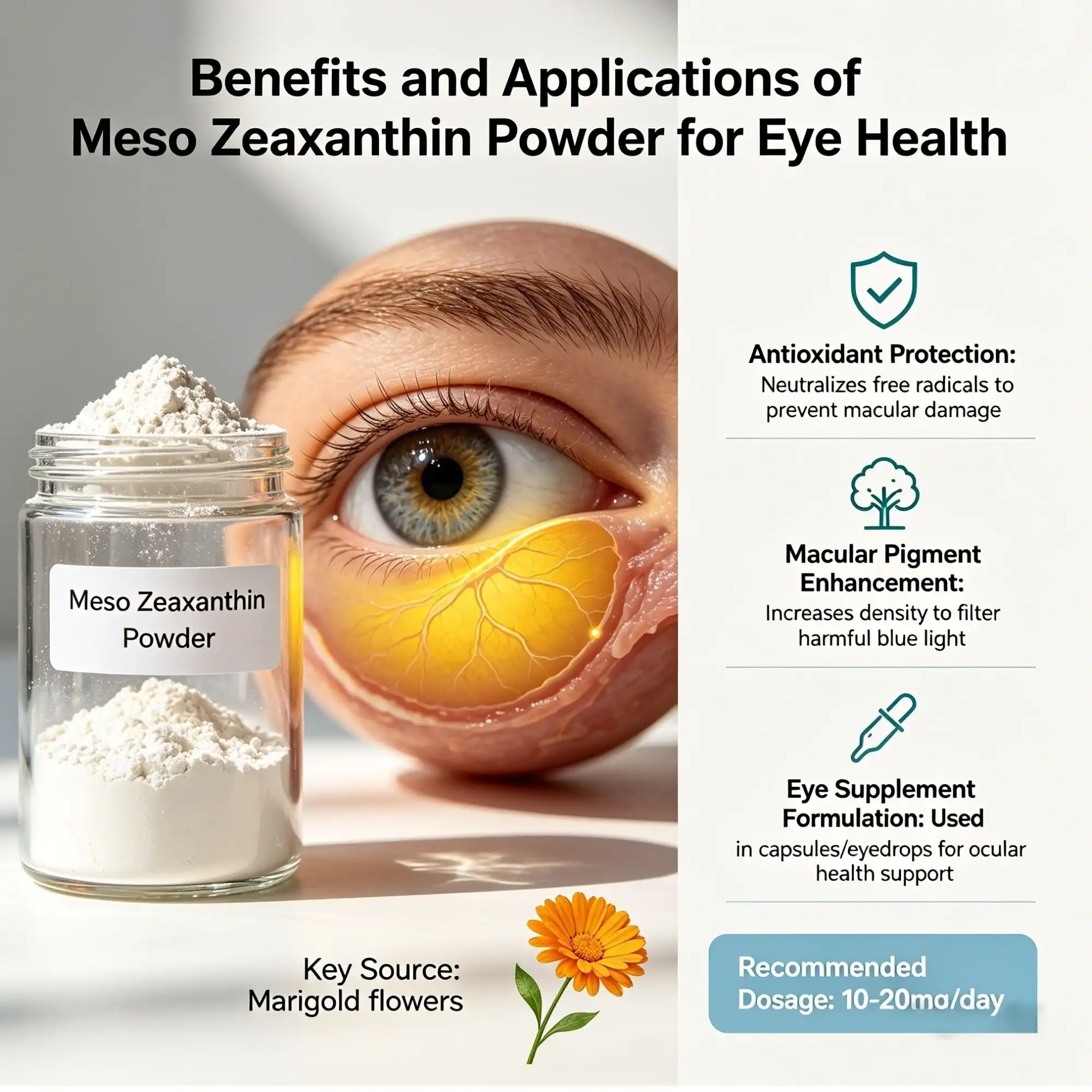 Benefits and Applications of Meso Zeaxanthin Powder for Eye Health Benefits and Applications of Meso Zeaxanthin Powder for Eye Health