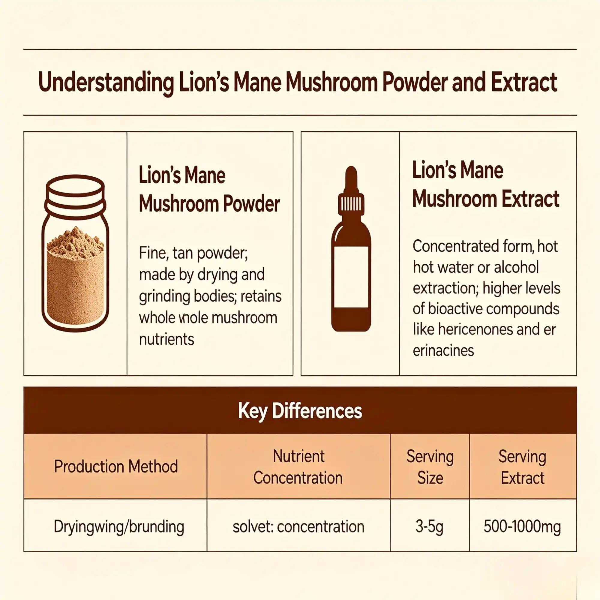 Understanding Lion's Mane Mushroom Powder and Extract Understanding Lion's Mane Mushroom Powder and Extract