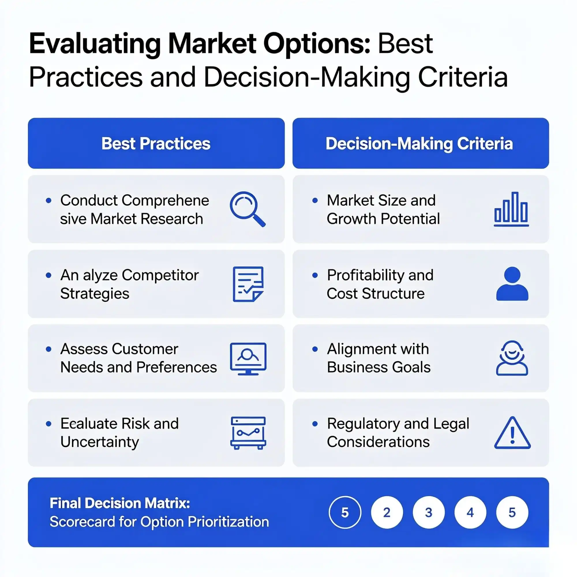 Evaluating Market Options Best Practices and Decision-Making Criteria Evaluating Market Options Best Practices and Decision-Making Criteria