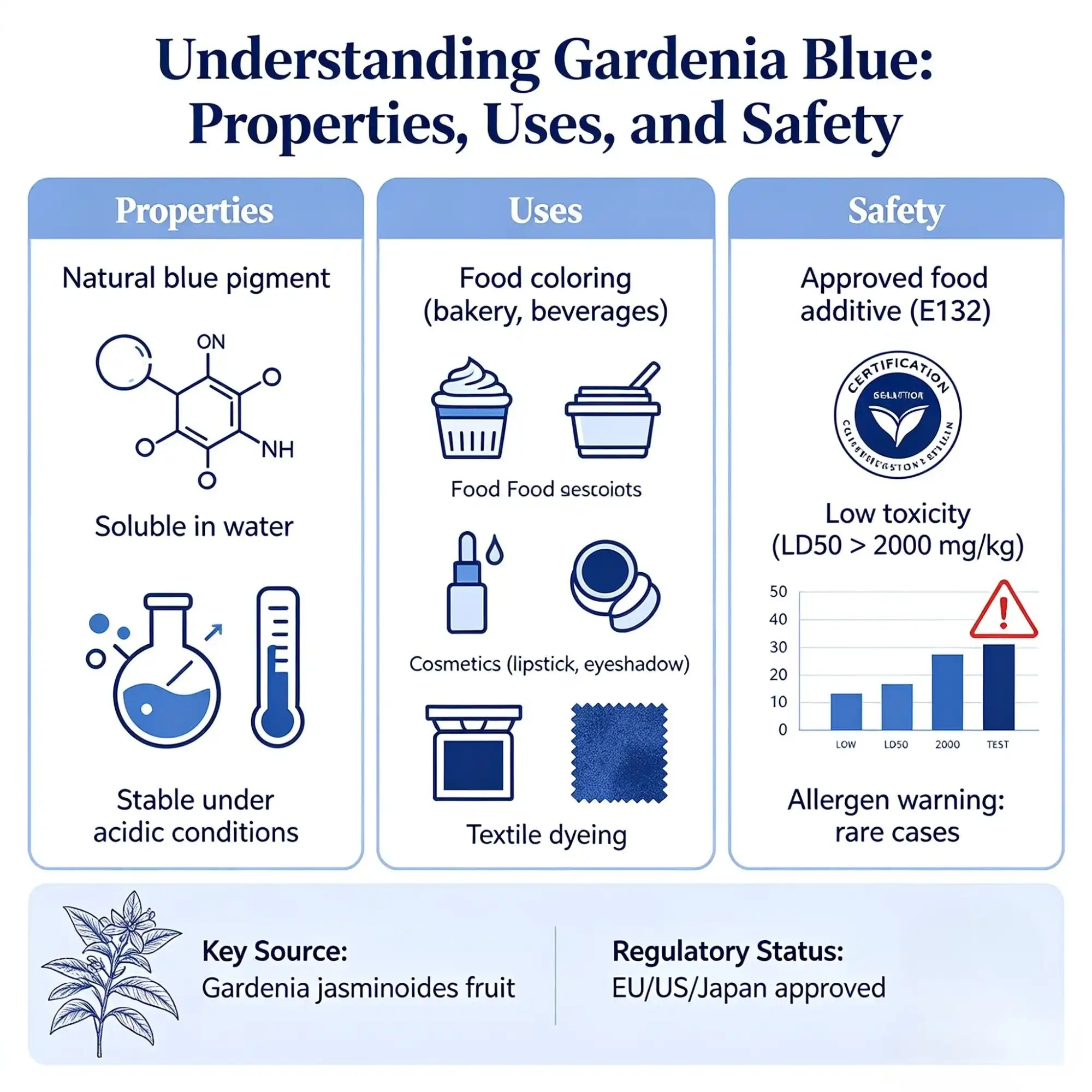 Understanding Gardenia Blue Properties, Uses, and Safety Understanding Gardenia Blue Properties, Uses, and Safety