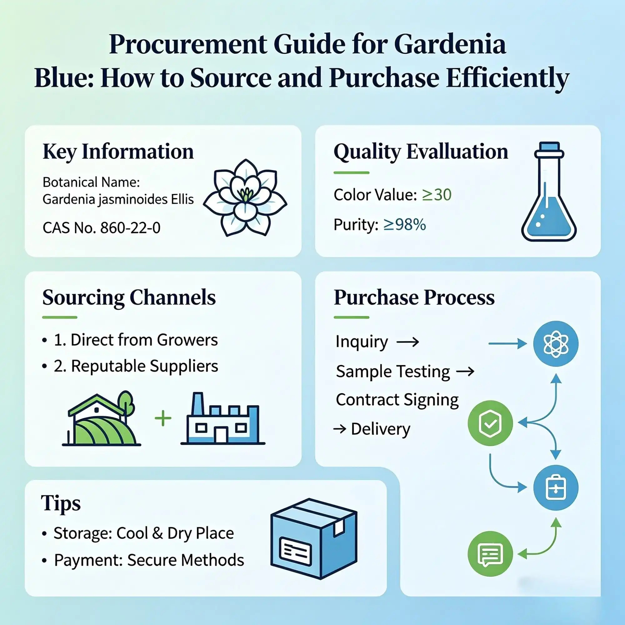 Procurement Guide for Gardenia Blue  How to Source and Purchase Efficiently