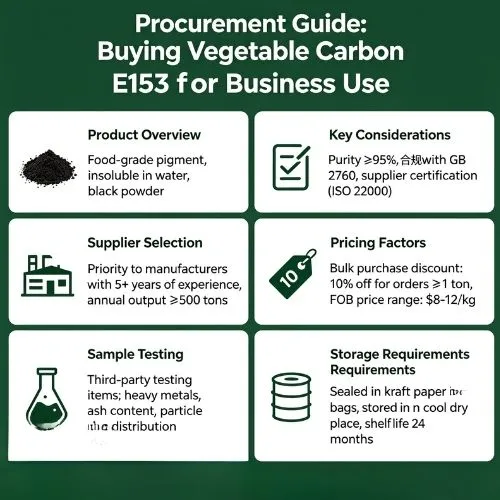 Procurement Guide Buying Vegetable Carbon E153 for Business Use Procurement Guide Buying Vegetable Carbon E153 for Business Use