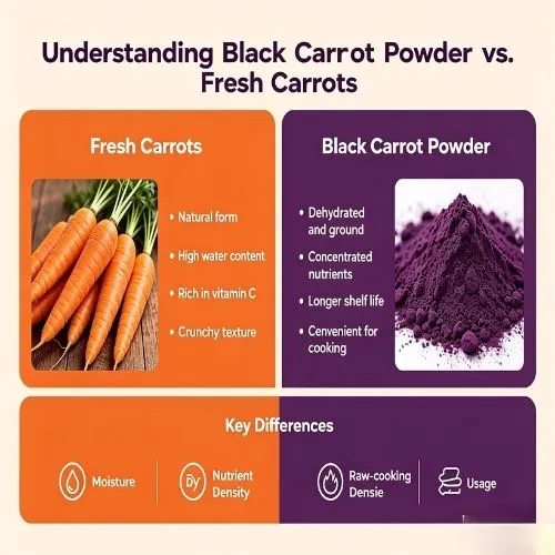 Understanding Black Carrot Powder vs. Fresh Carrots