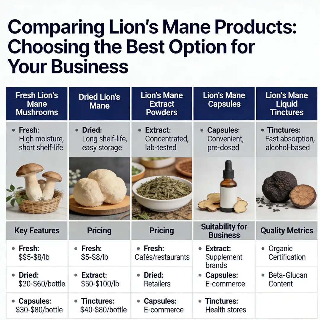 Comparing Lion's Mane Products Choosing the Best Option for Your Business