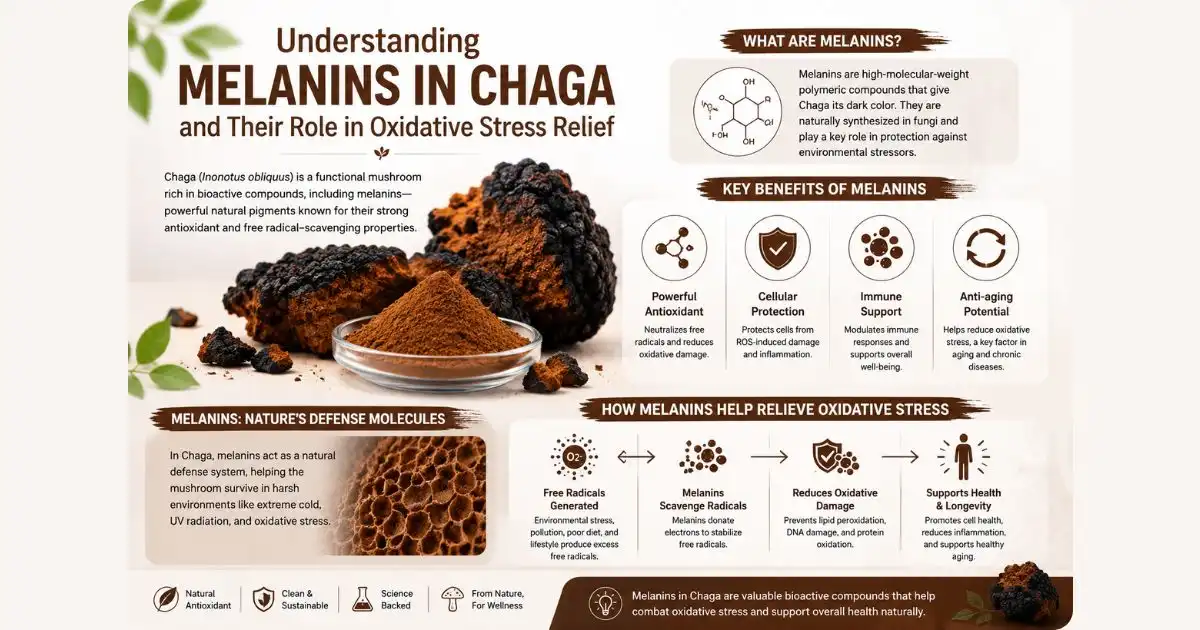 Understanding Melanins in Chaga and Their Role in Oxidative Stress Relief Understanding Melanins in Chaga and Their Role in Oxidative Stress Relief
