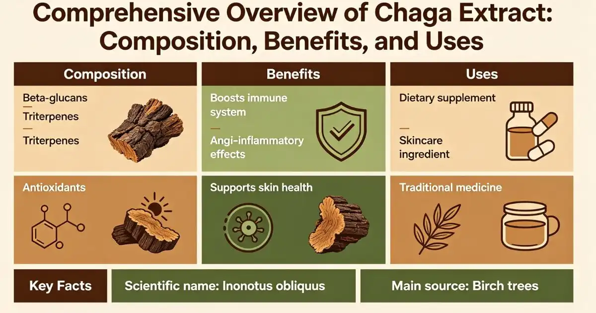 Comprehensive Overview of Chaga Extract Composition, Benefits, and Uses