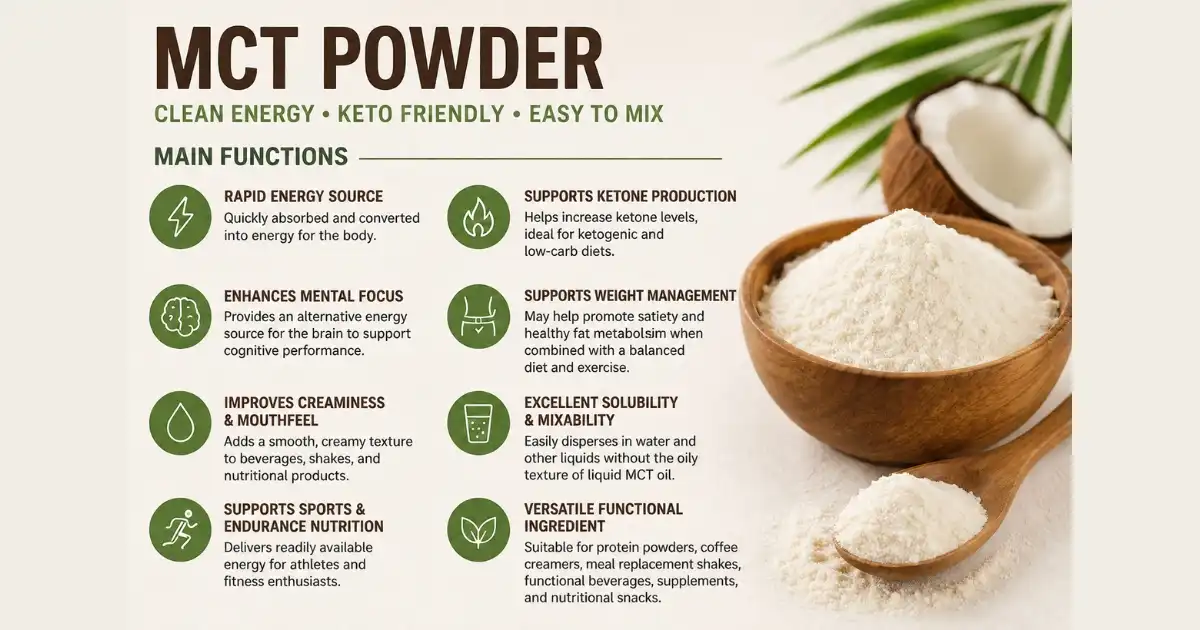 MCT Powder main functions MCT Powder main functions