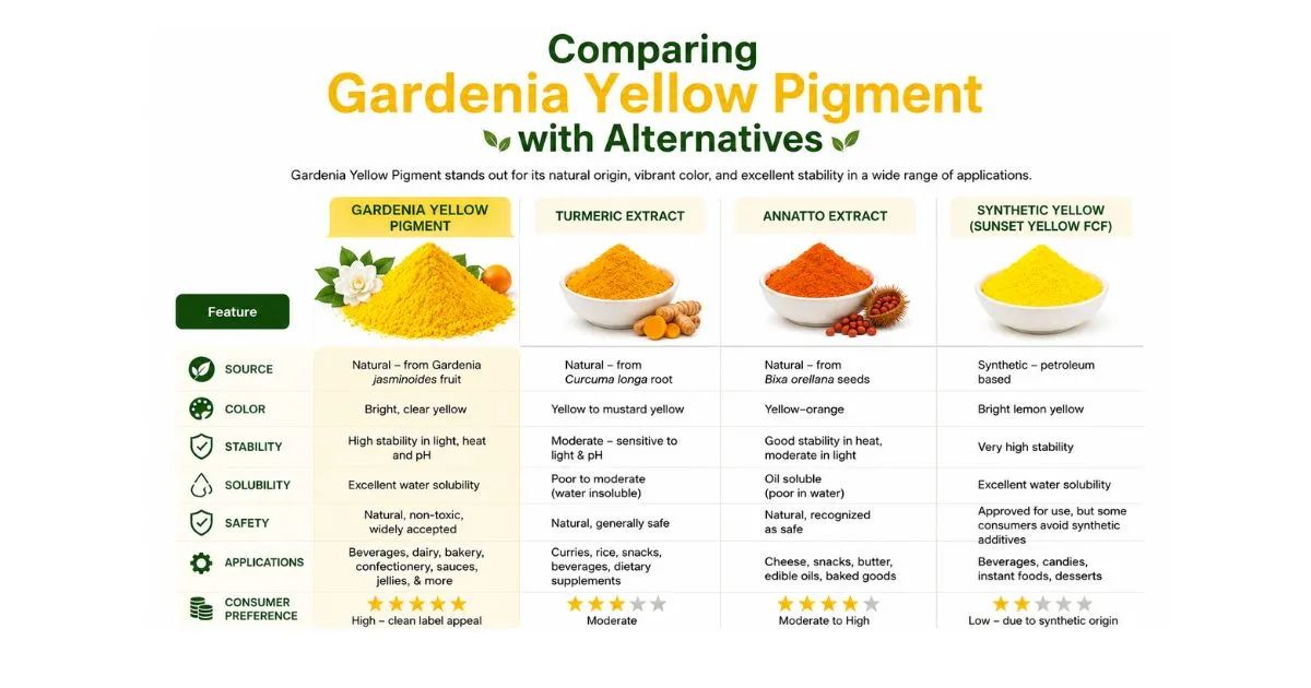 yellow pigment comparing yellow pigment comparing