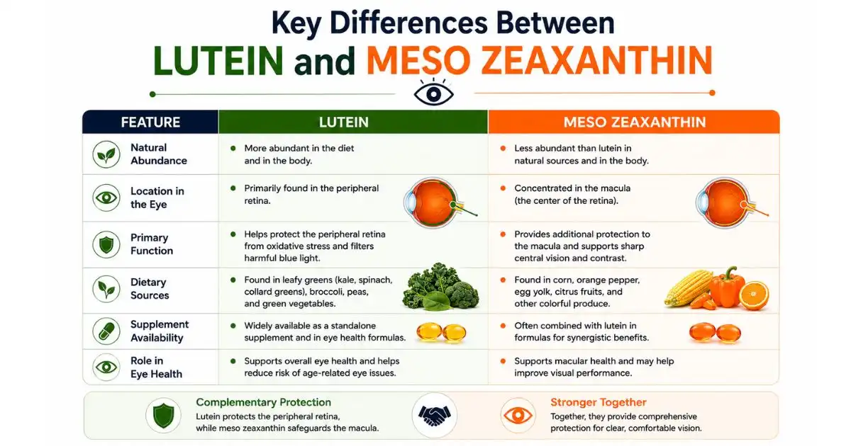 lutein and meso key difference