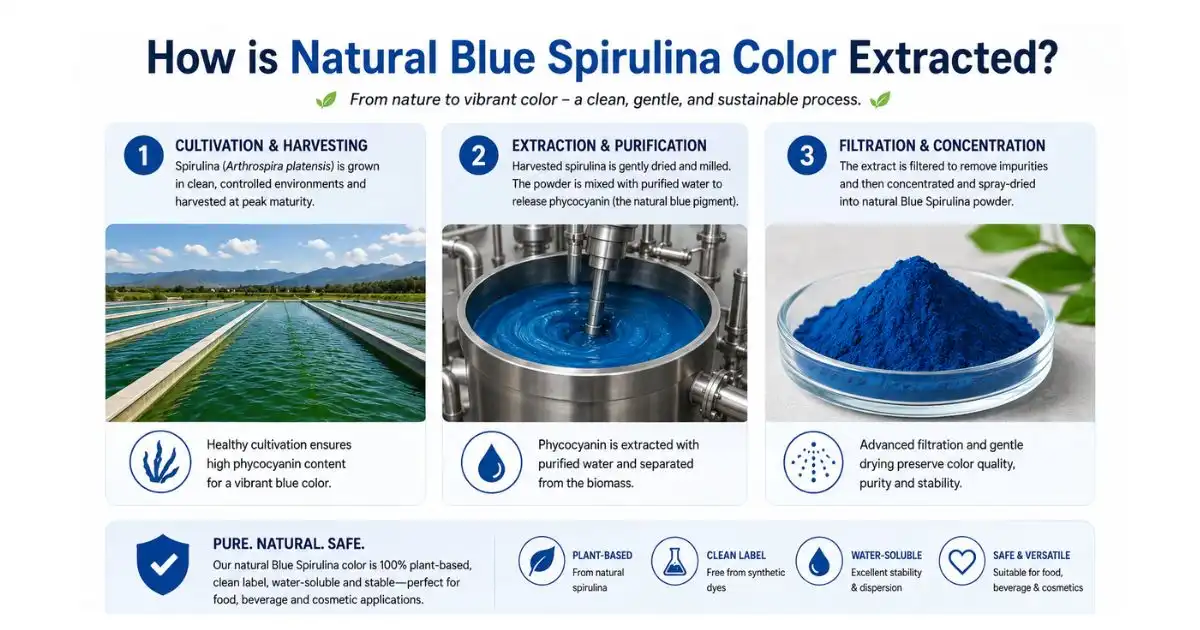 how is natural blue spiryulina color extracted