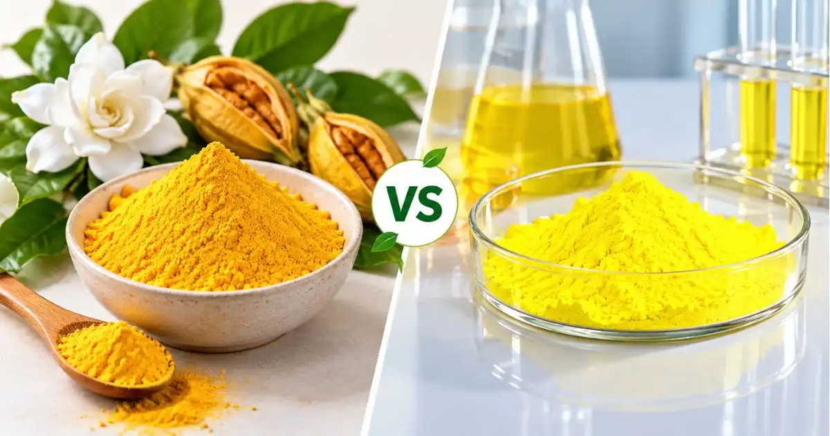 Gardenia Yellow vs Synthetic Yellow 