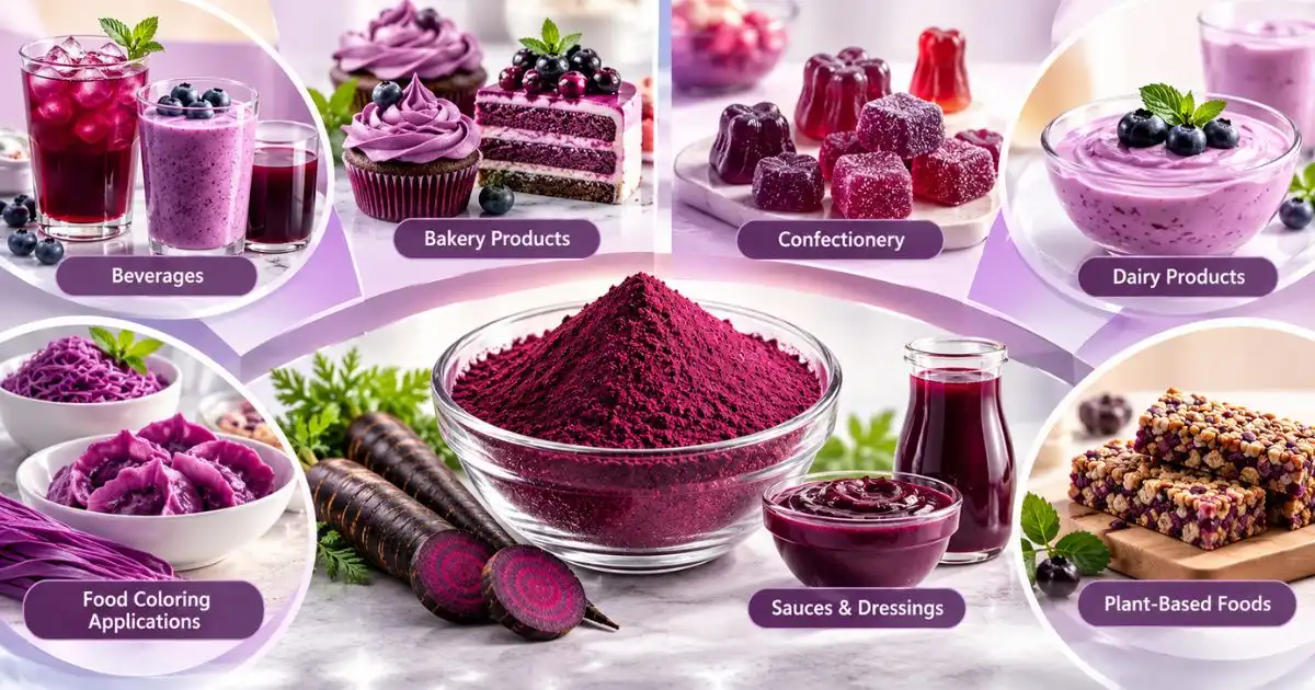 Common Food Categories Using Black Carrot Anthocyanin Extract
